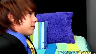 Three horny twinks be hung upon on always last ounce of virginity out